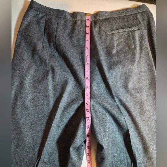 Talbots Petites Grey Blue Pinstripe Wool Blend Dress Pants Slacks Size 18P - Picture 10 of 10